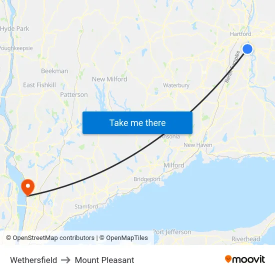 Wethersfield to Mount Pleasant map