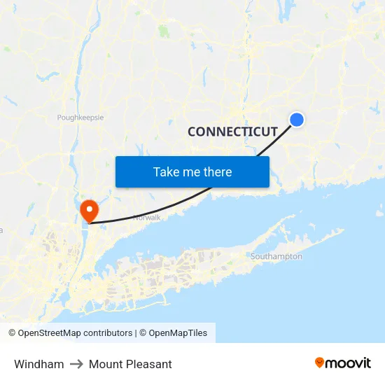 Windham to Mount Pleasant map