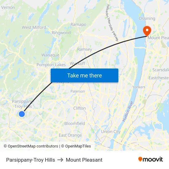Parsippany-Troy Hills to Mount Pleasant map