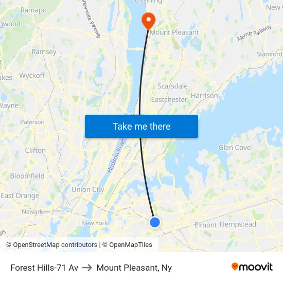 Forest Hills-71 Av to Mount Pleasant, Ny map