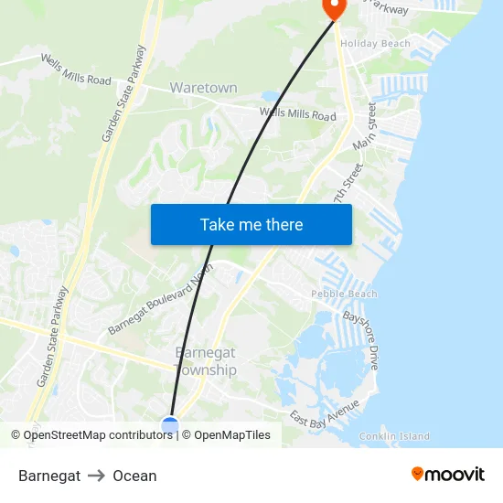 Barnegat to Ocean map