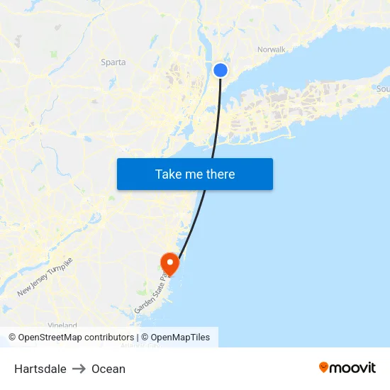 Hartsdale to Ocean map