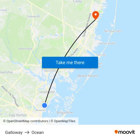 Galloway to Ocean map