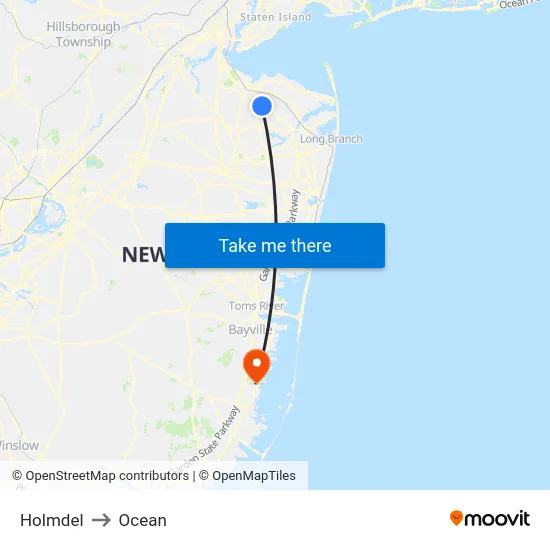 Holmdel to Ocean map