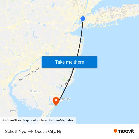 Schott Nyc to Ocean City, Nj map