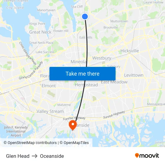 Glen Head to Oceanside map