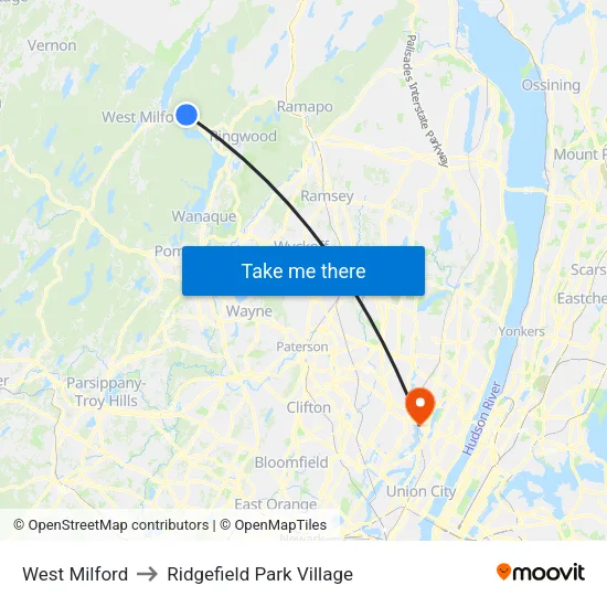 West Milford to Ridgefield Park Village map