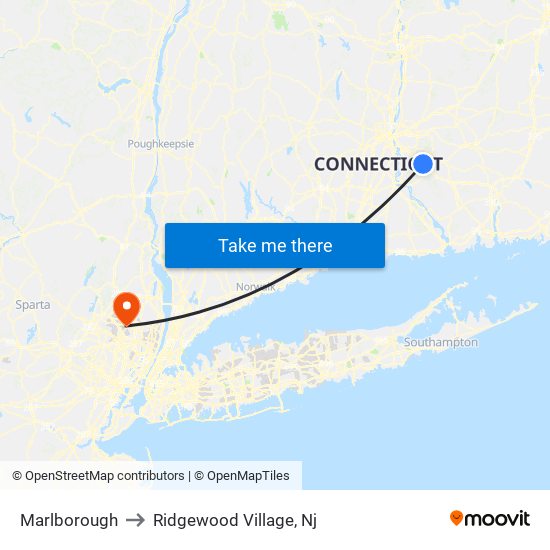 Marlborough to Ridgewood Village, Nj map