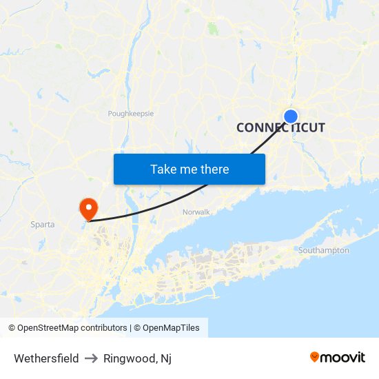 Wethersfield to Ringwood, Nj map