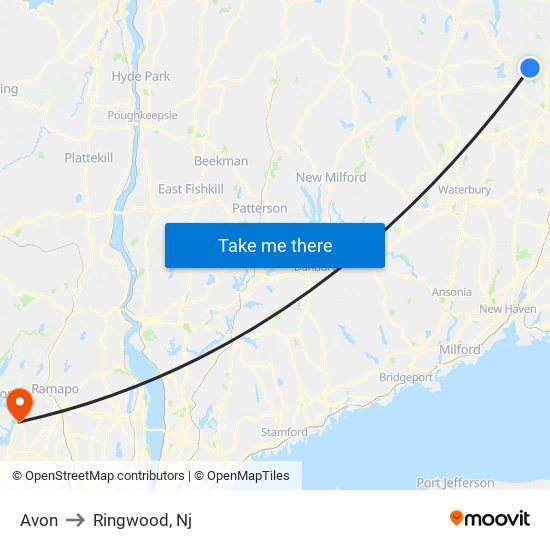 Avon to Ringwood, Nj map