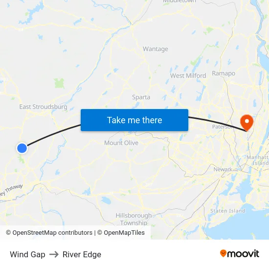 Wind Gap to River Edge map