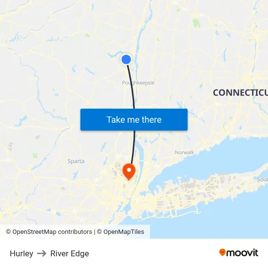 Hurley to River Edge map