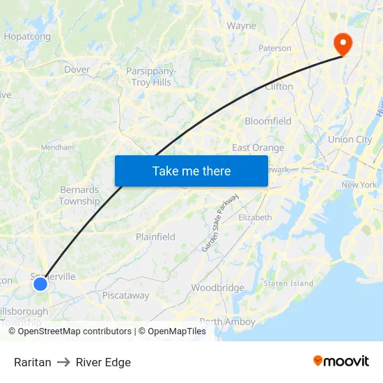 Raritan to River Edge map