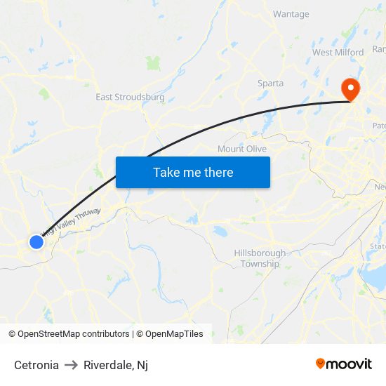 Cetronia to Riverdale, Nj map