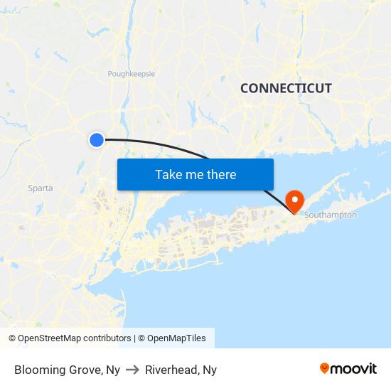 Blooming Grove, Ny to Riverhead, Ny map