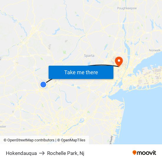 Hokendauqua to Rochelle Park, Nj map