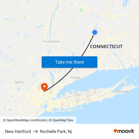 New Hartford to Rochelle Park, Nj map