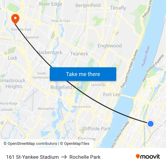 161 St-Yankee Stadium to Rochelle Park map