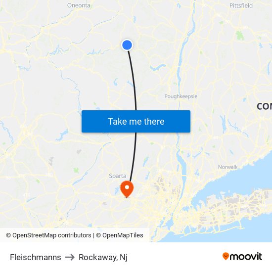 Fleischmanns to Rockaway, Nj map