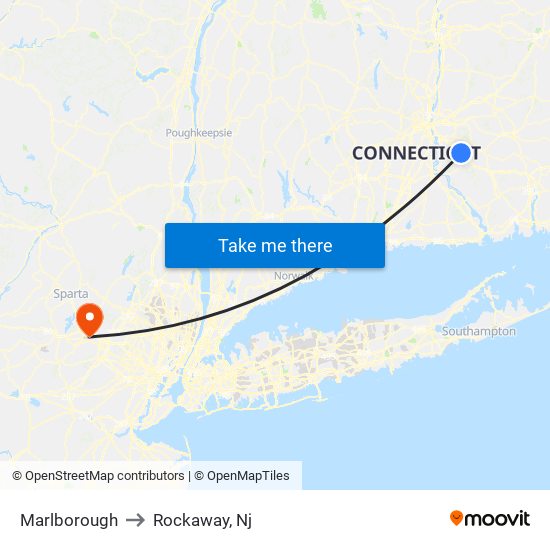 Marlborough to Rockaway, Nj map