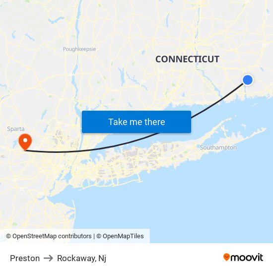 Preston to Rockaway, Nj map