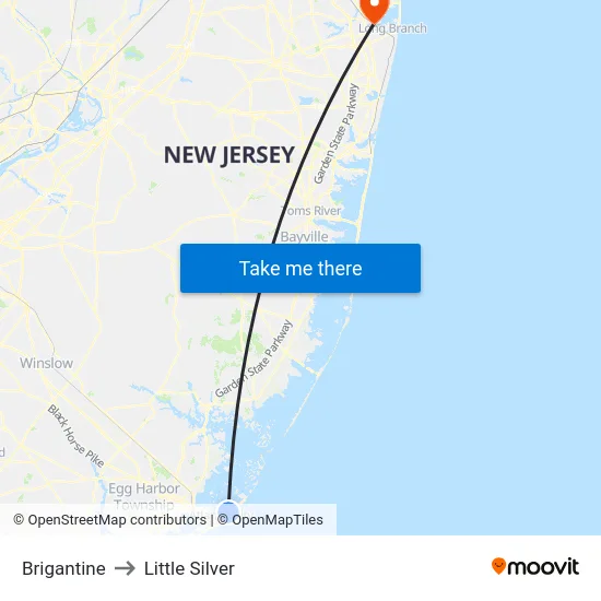 Brigantine to Little Silver map