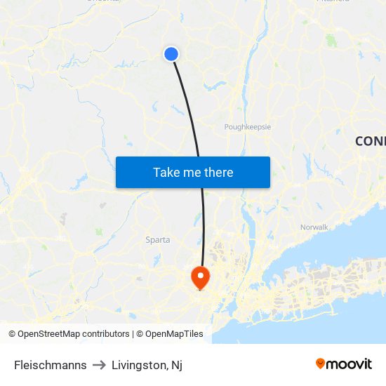 Fleischmanns to Livingston, Nj map