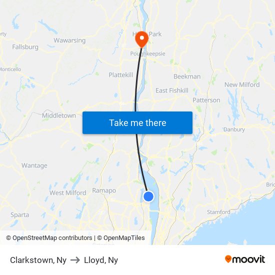 Clarkstown, Ny to Lloyd, Ny map