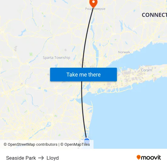 Seaside Park to Lloyd map