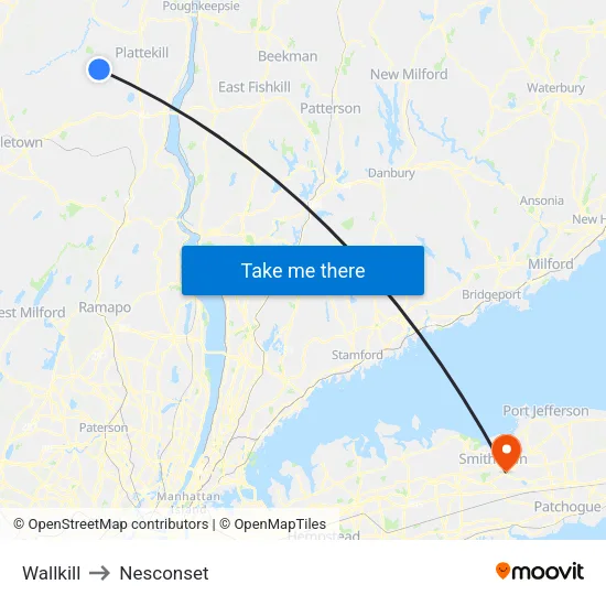 Wallkill to Nesconset map