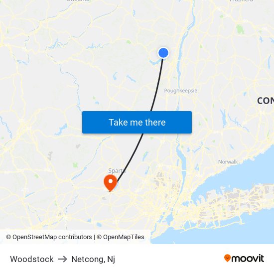 Woodstock to Netcong, Nj map