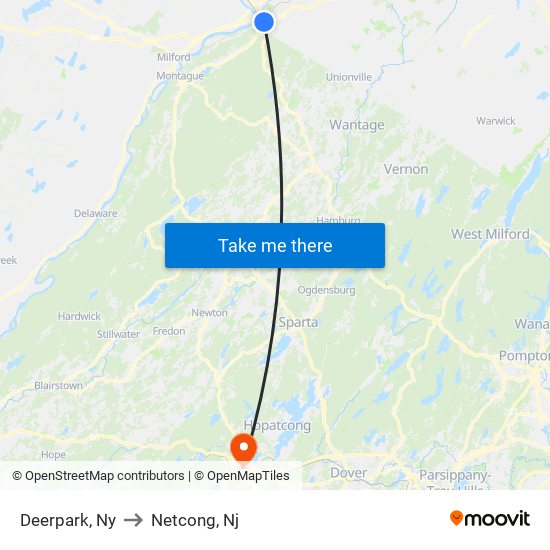 Deerpark, Ny to Netcong, Nj map