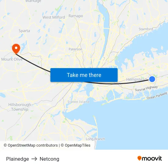Plainedge to Netcong map