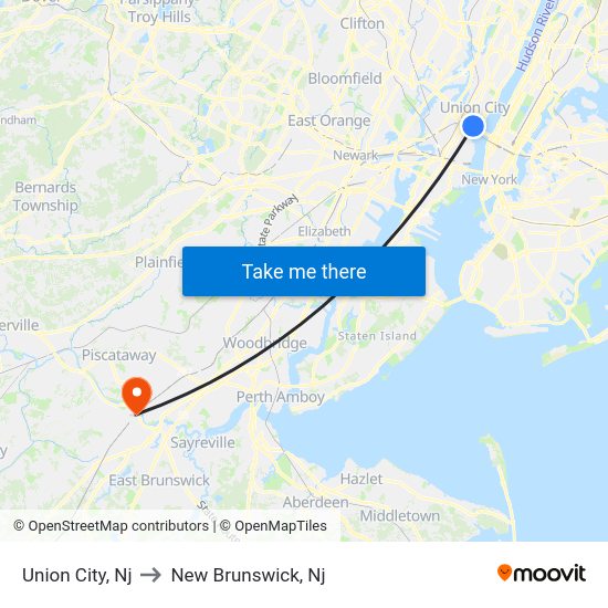 Union City, Nj to New Brunswick, Nj with public transportation