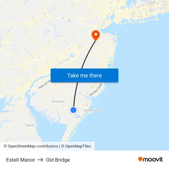 Estell Manor to Old Bridge map