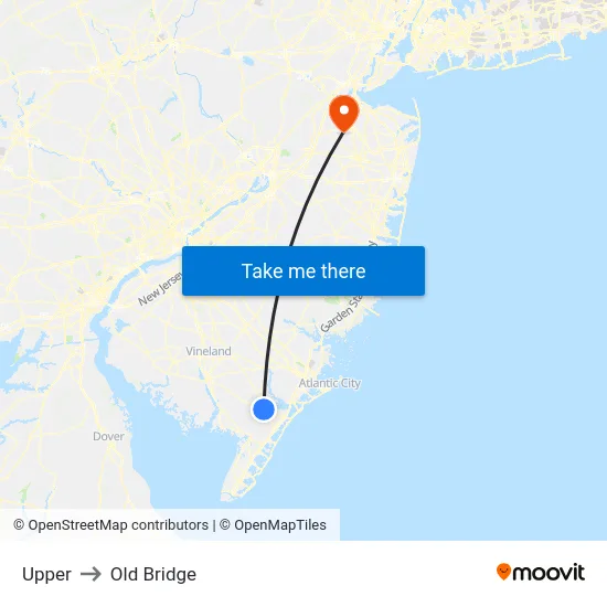 Upper to Old Bridge map