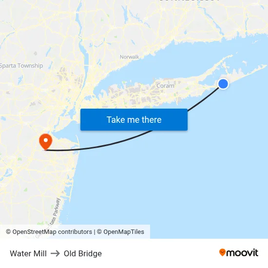 Water Mill to Old Bridge map
