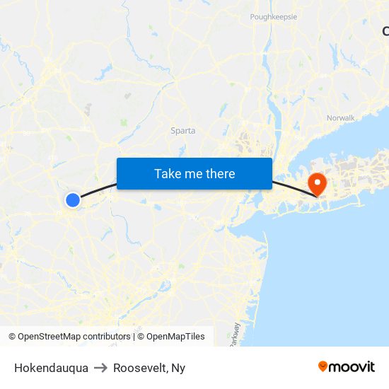 Hokendauqua to Roosevelt, Ny map