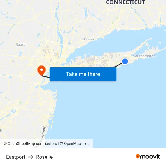 Eastport to Roselle map