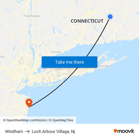 Windham to Loch Arbour Village, Nj map