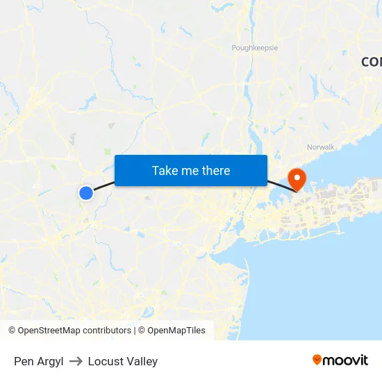 Pen Argyl to Locust Valley map