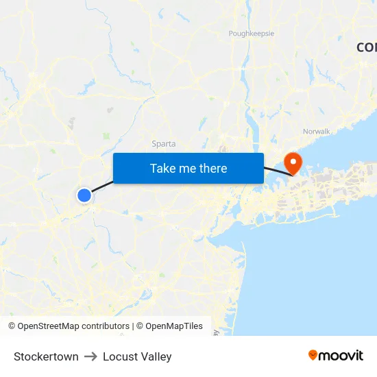 Stockertown to Locust Valley map