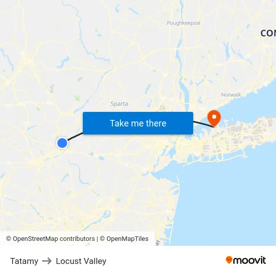 Tatamy to Locust Valley map