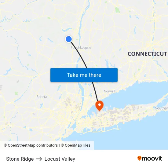 Stone Ridge to Locust Valley map