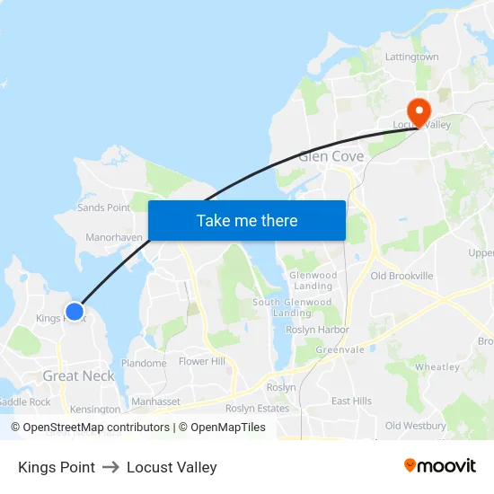 Kings Point to Locust Valley map