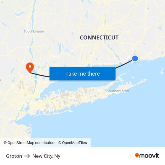 Groton to New City, Ny map