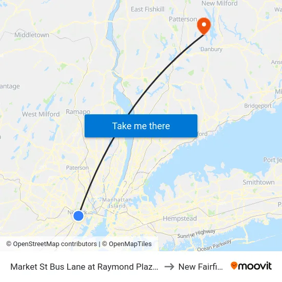 Market St Bus Lane at Raymond Plaza W to New Fairfield map