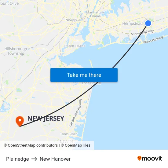 Plainedge to New Hanover map