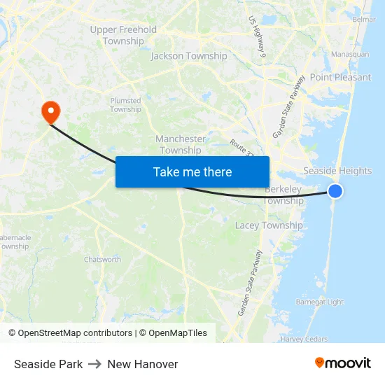 Seaside Park to New Hanover map