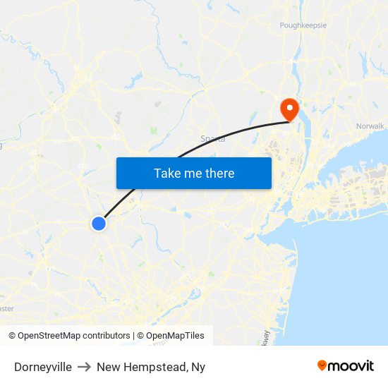 Dorneyville to New Hempstead, Ny map